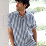 Leon Relaxed Stripe Shirt - Navy