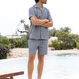 Leon Relaxed Stripe Shirt - Navy