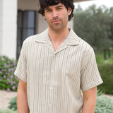 Leon Relaxed Stripe Shirt - Tan