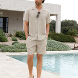 Leon Relaxed Stripe Shirt - Tan