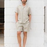 Leon Relaxed Stripe Shirt - Tan