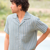 Leon Relaxed Stripe Shirt - Teal