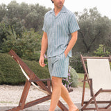 Leon Relaxed Stripe Shirt - Teal
