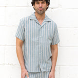 Leon Relaxed Stripe Shirt - Teal