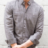 Conrad Long Sleeve Textured Shirt - Dark Brown