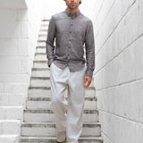 Conrad Long Sleeve Textured Shirt - Dark Brown