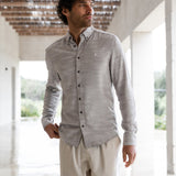 Conrad Long Sleeve Textured Shirt - Dark Grey