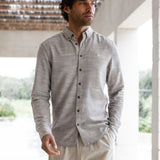 Conrad Long Sleeve Textured Shirt - Dark Grey