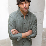 Conrad Long Sleeve Textured Shirt - Khaki