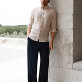 Conrad Long Sleeve Textured Shirt - Light Beige