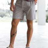 Jonah Relaxed Stripe Shorts - Beige