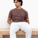 Aidan Relaxed Textured T-Shirt - Dark Brown