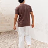 Aidan Relaxed Textured T-Shirt - Dark Brown