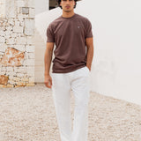 Aidan Relaxed Textured T-Shirt - Dark Brown