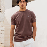 Aidan Relaxed Textured T-Shirt - Dark Brown