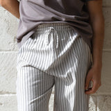 Jonah Relaxed Stripe Trousers - Beige