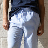 Jonah Relaxed Stripe Trousers - Blue