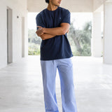 Jonah Relaxed Stripe Trousers - Blue