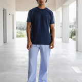 Jonah Relaxed Stripe Trousers - Blue