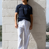 Jonah Relaxed Stripe Trousers - White