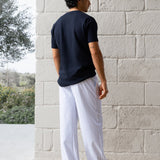 Jonah Relaxed Stripe Trousers - White