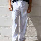 Jonah Relaxed Stripe Trousers - White