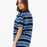 Skye Oversized Stripe T-Shirt - Blue Mix