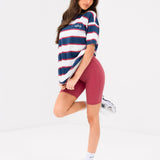 Skye Oversized Stripe T-Shirt - Red Mix