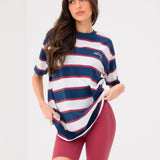 Skye Oversized Stripe T-Shirt - Red Mix