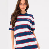 Skye Oversized Stripe T-Shirt - Red Mix