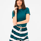 Skye Stripe Shorts - Green Mix