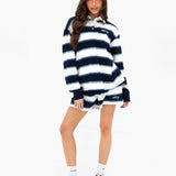 Skye Stripe Shorts - Navy Mix