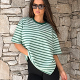 Sasha Stripe T-Shirt - Green Stripe