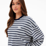 Sasha Stripe Long Sleeve Top - Navy Stripe