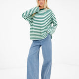 Sasha Stripe Long Sleeve Top - Green Stripe
