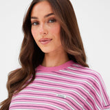 Sasha Stripe Long Sleeve Top - Pink Stripe