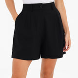 Alessia Linen Shorts - Black