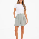 Alessia Linen Shorts - Soft Sage