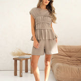 Alessia Linen Shorts - Tan
