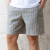 Lyon Relaxed Stripe Shorts - Brown