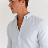 Oskar Stripe Long Sleeve Shirt - Light Blue