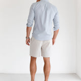 Oskar Stripe Long Sleeve Shirt - Light Blue