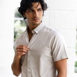 Oskar Short Sleeve Stripe Shirt - Brown