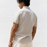 Oskar Short Sleeve Stripe Shirt - Brown