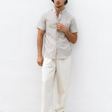 Oskar Short Sleeve Stripe Shirt - Brown