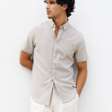 Oskar Short Sleeve Stripe Shirt - Brown
