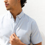 Oskar Short Sleeve Stripe Shirt - Light Blue