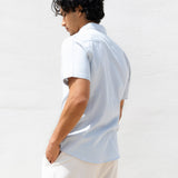 Oskar Short Sleeve Stripe Shirt - Light Blue
