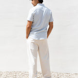 Oskar Short Sleeve Stripe Shirt - Light Blue