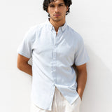 Oskar Short Sleeve Stripe Shirt - Light Blue